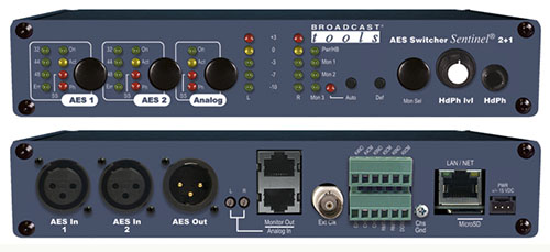 Broadcast Tools AES Switcher Sentinel? 2+1 切換器